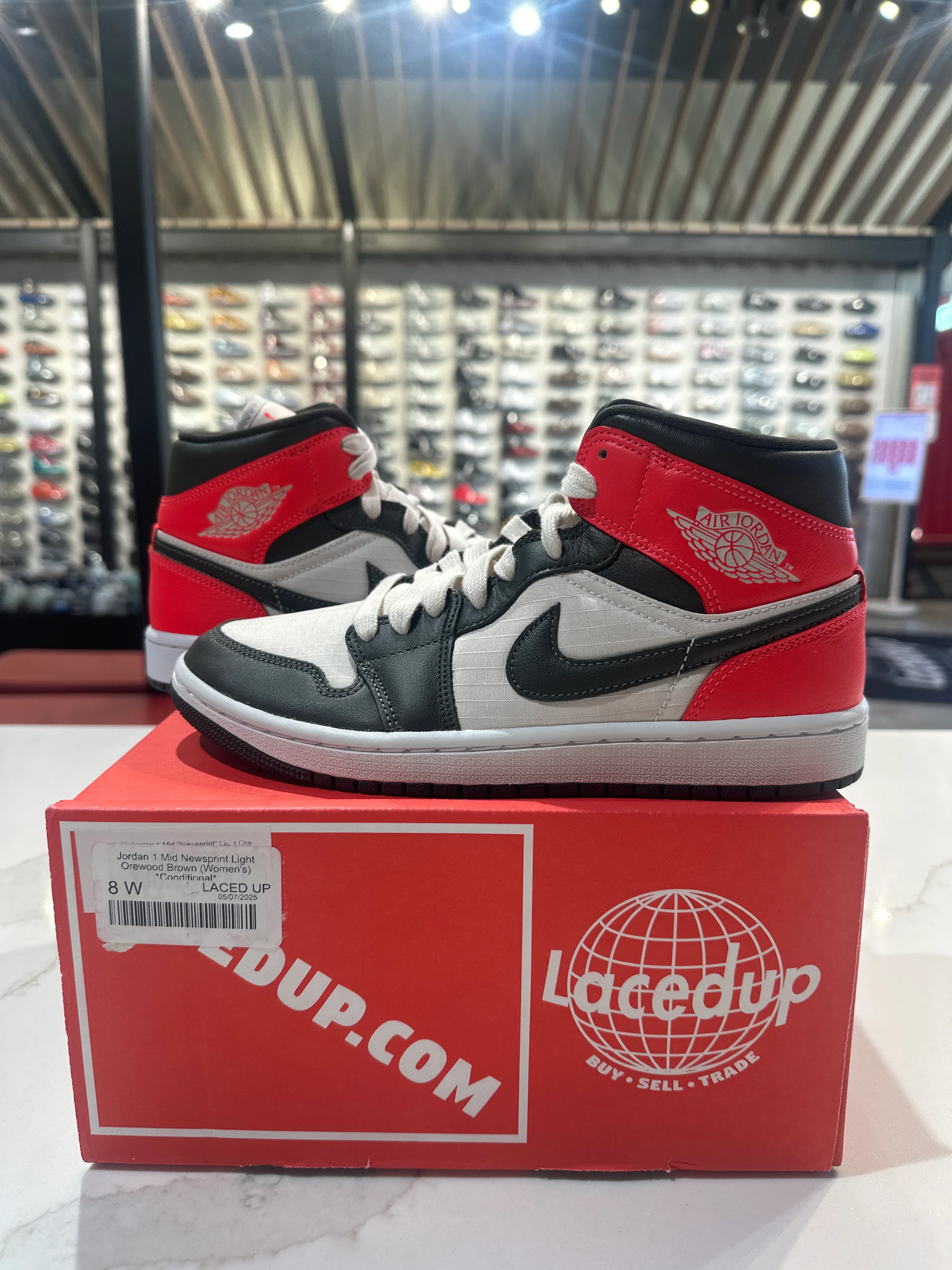 Jordan 1 Mid Newsprint Light Orewood Brown (Women's) *Conditional* - Image 7