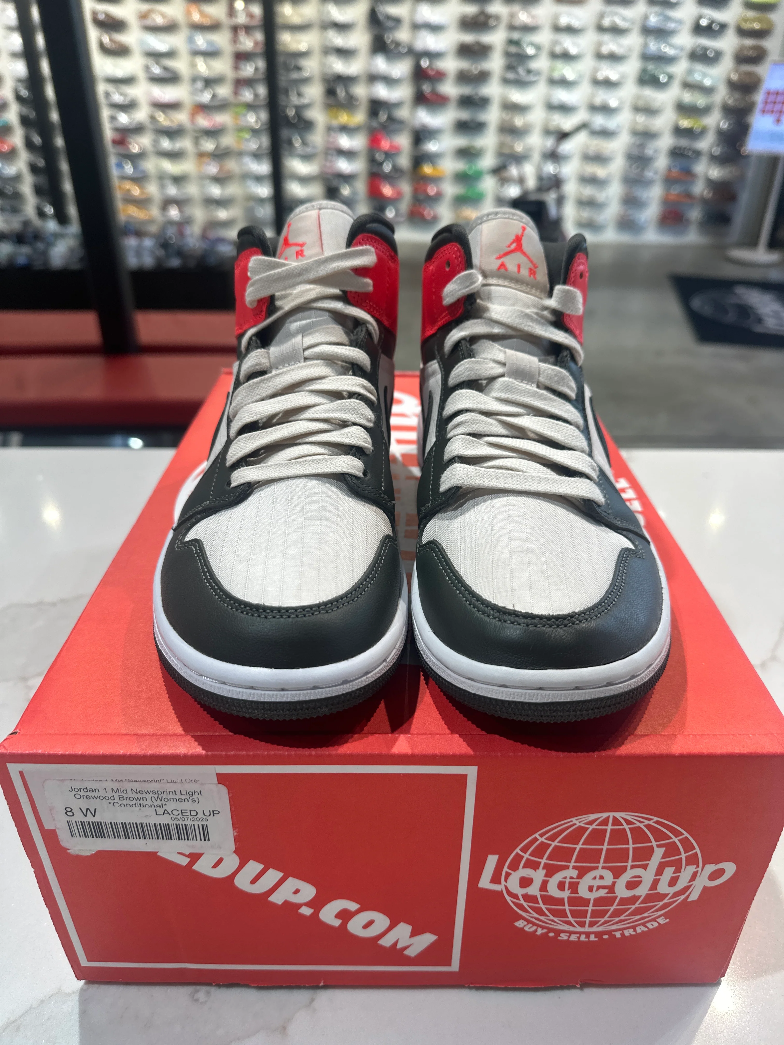 Jordan 1 Mid Newsprint Light Orewood Brown (Women's) *Conditional* - Image 8