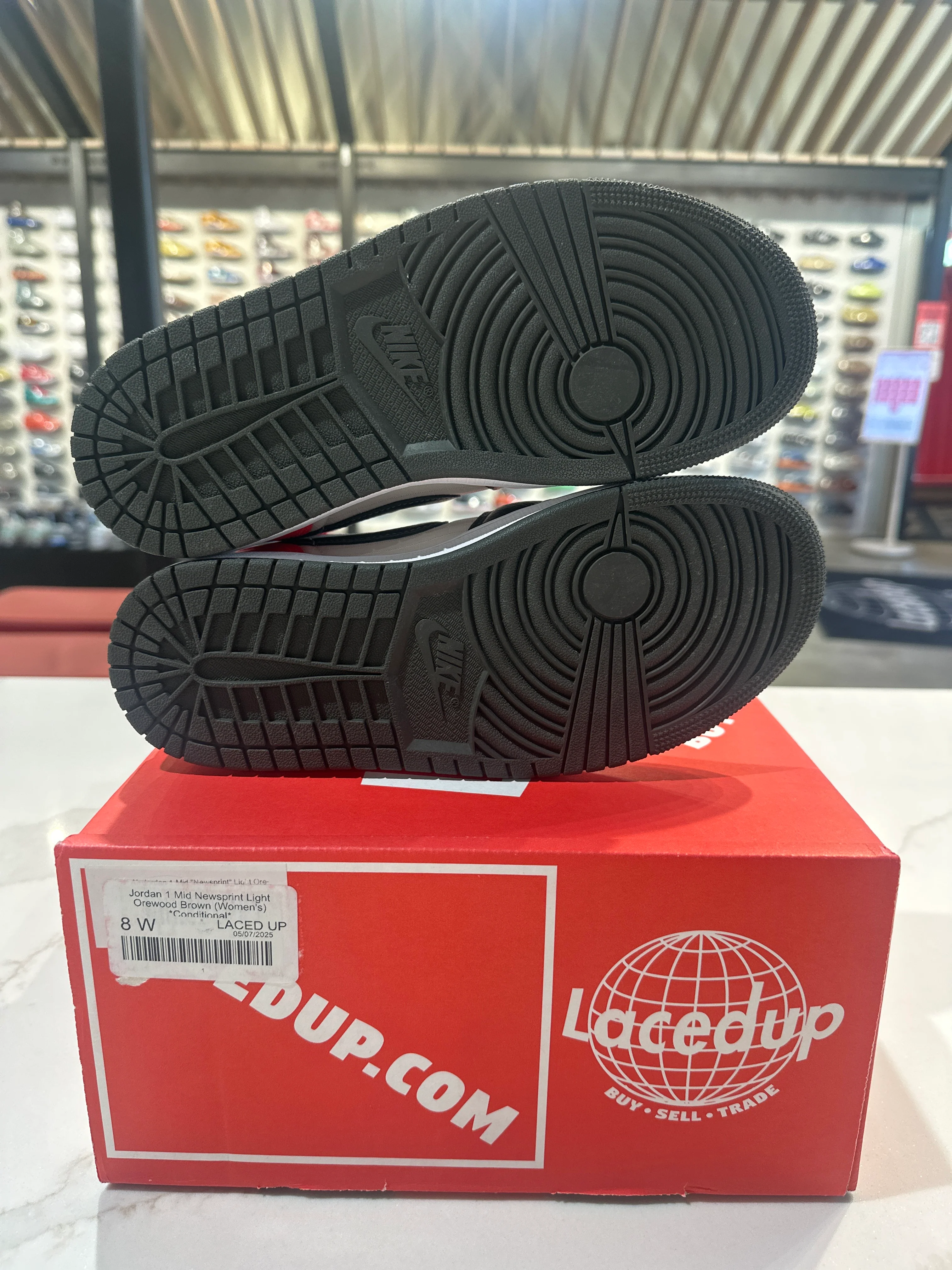 Jordan 1 Mid Newsprint Light Orewood Brown (Women's) *Conditional* - Image 9